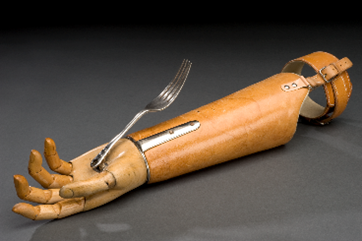 Prosthetic Left Arm with fork attached (1930)
